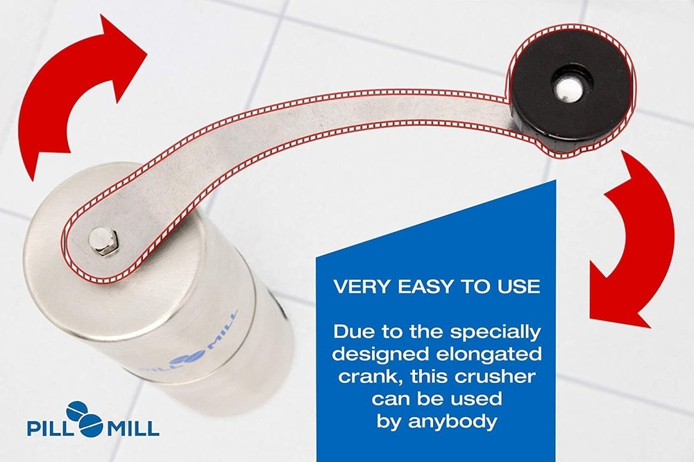 Pill Mill Crusher - Crushes Multiple Tablets 1 Count (Pack of 1), Silver