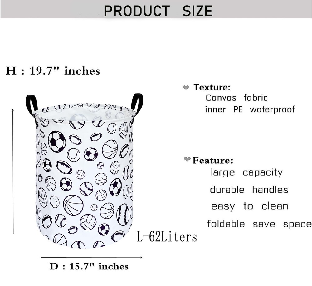 KUNRO Round Laundry Gift Basket Storage Hamper, Clothes Storage Organizer Bin...