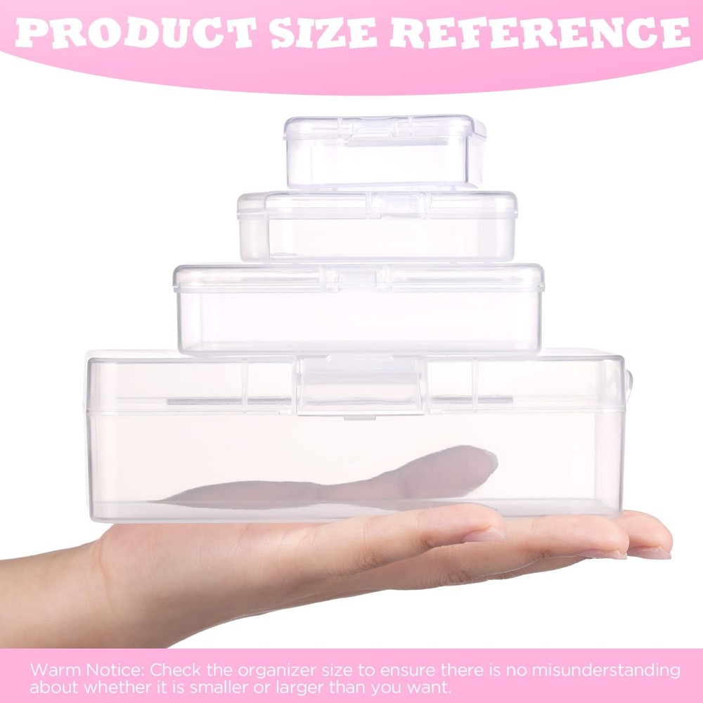 Funtopia Bead Organizers and Storage, 56 Pcs Small 1.Medium, Transparent
