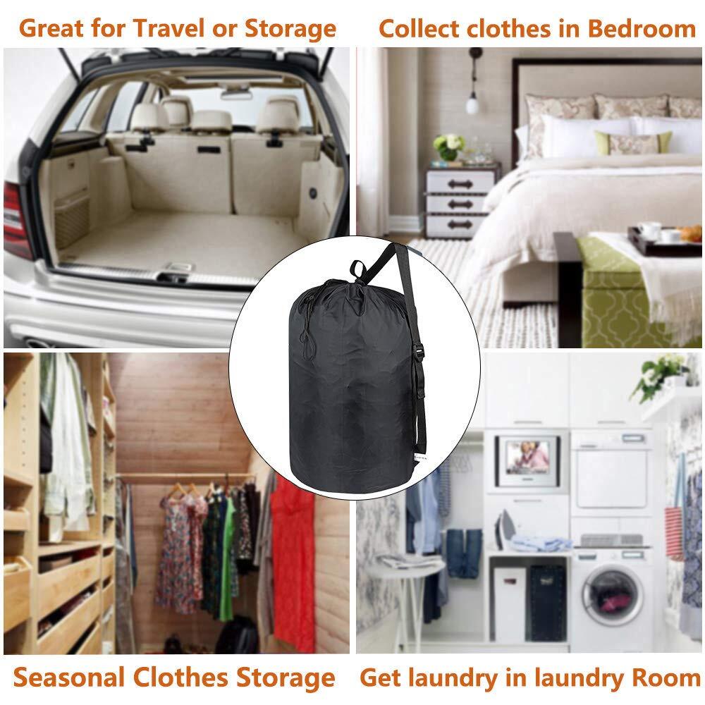 2 Pack Washable Laundry Bag With Strap Laundry Backpack With Drawstring Combined