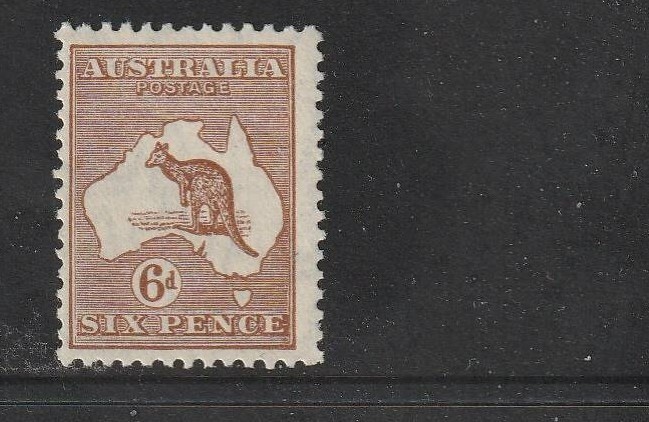 STAMPS AUST KANGAROO  6d CHESTNUT   S MULTI WMK   MUH