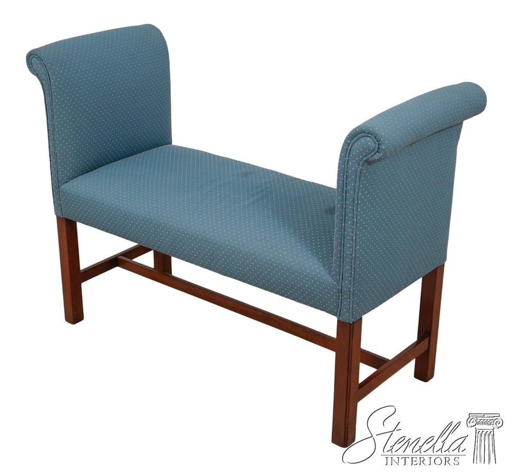 60736: Chippendale Style Solid Cherry Window Bench