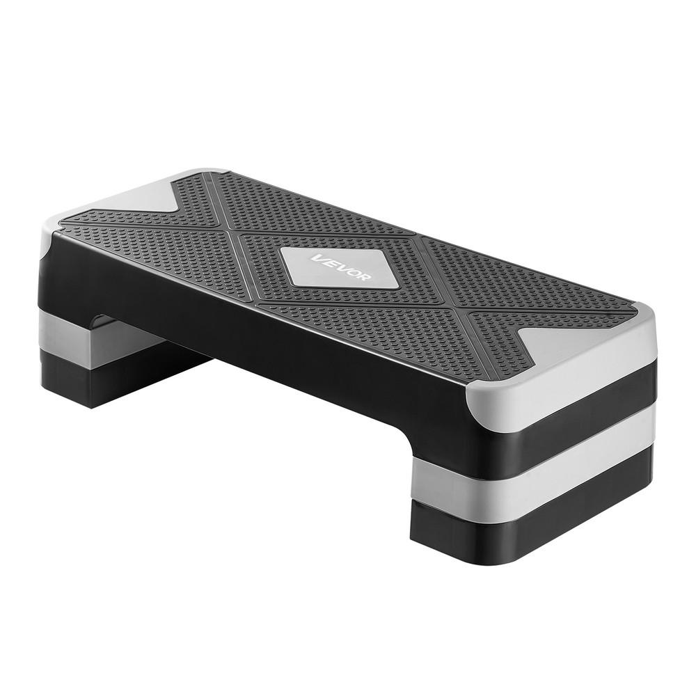 VEVOR Aerobic Exercise Step Platform Height Adjustable Workout Stepper 4 Riser
