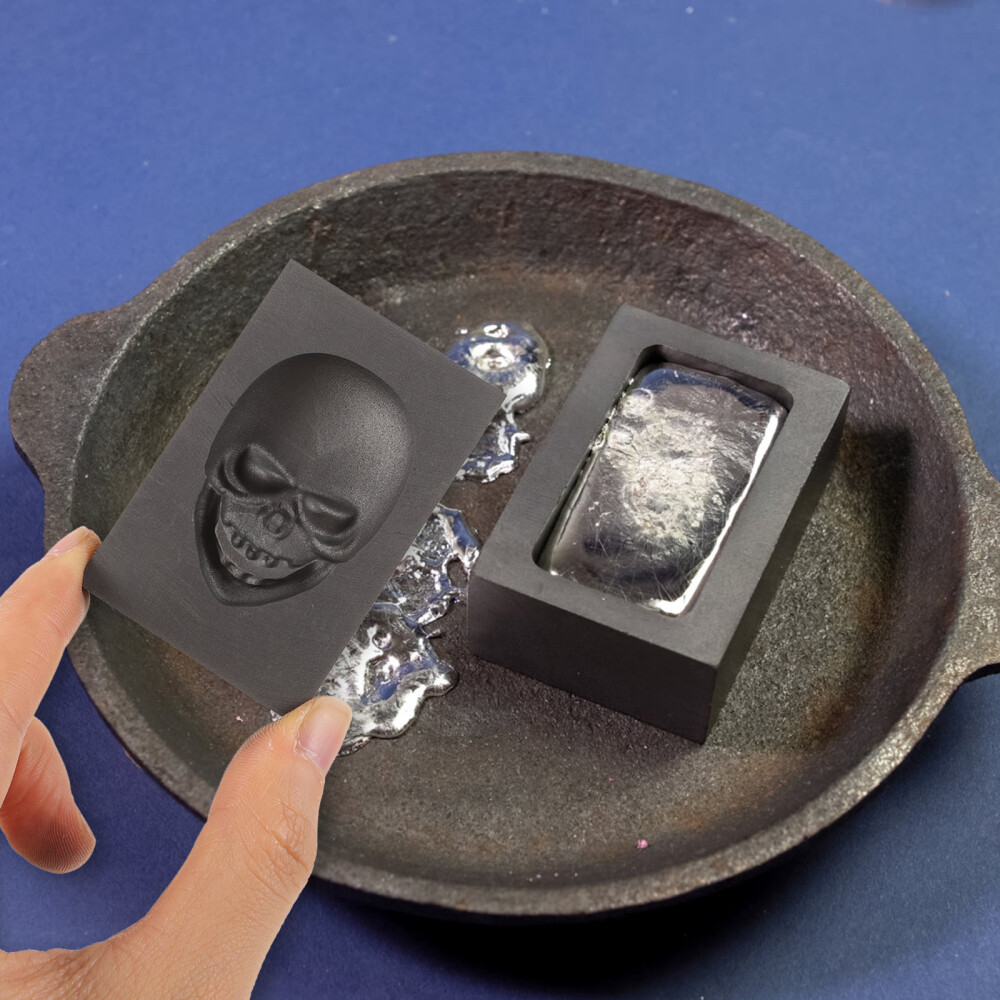 Graphite Ingot Mold High Density Casting Mold Skull Shaped Gold Silver