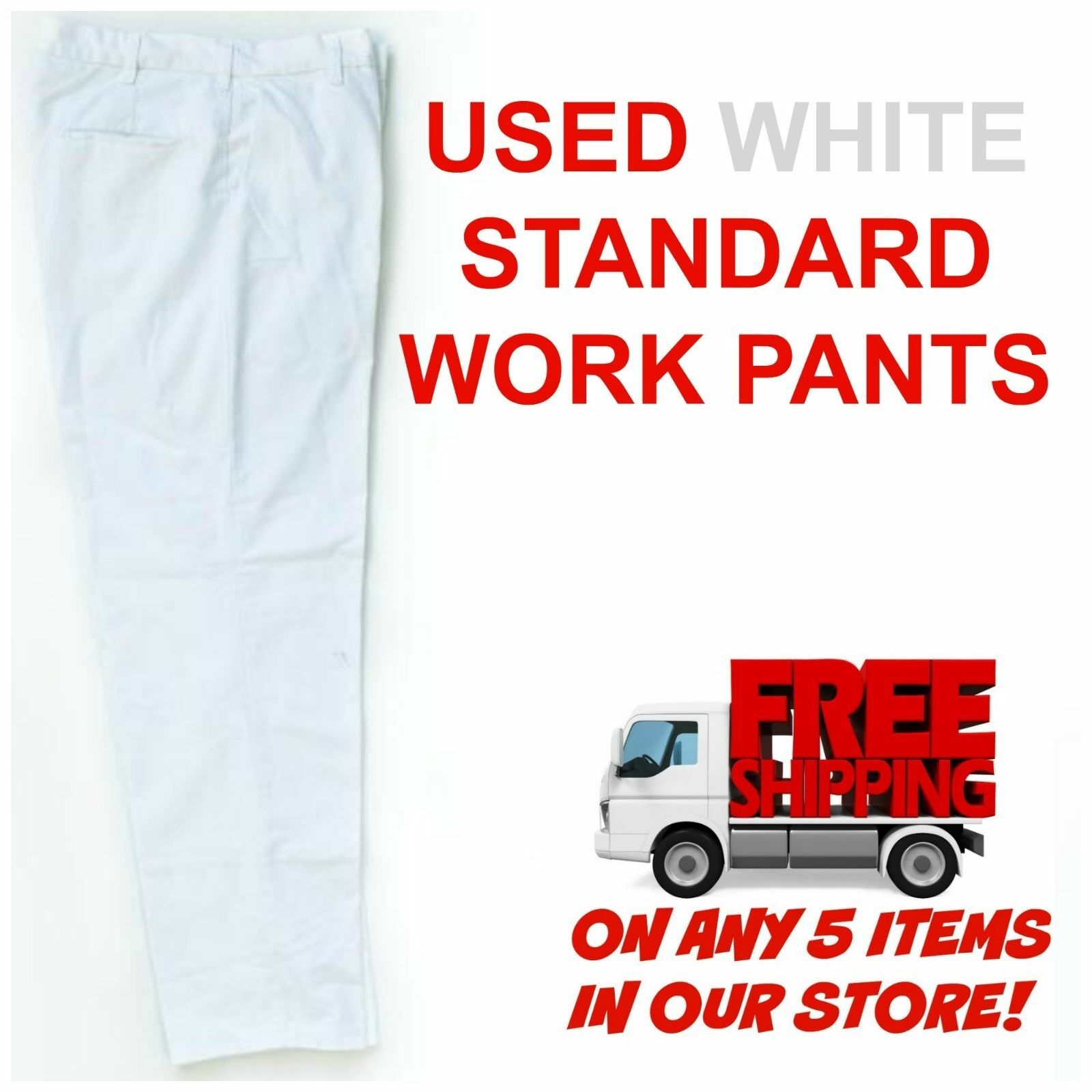 Used Uniform Work Pants Cintas Redkap Unifirst G&K Dickies others WHITE