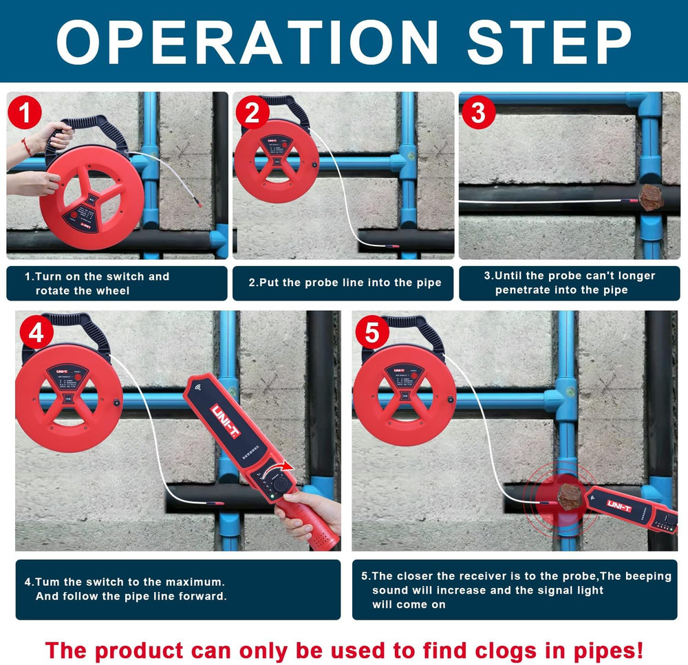 35M Pipe Blockage Detector - Clogging Scanner for All Pipe Types