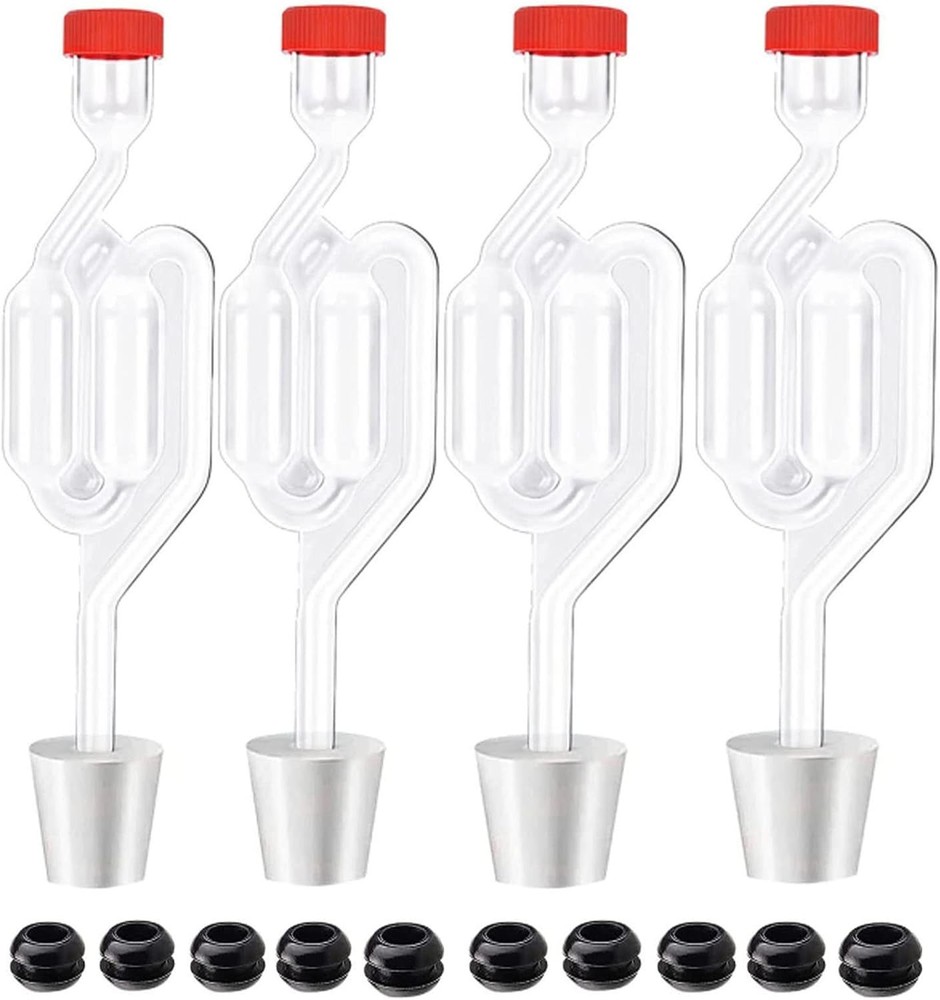 Twin Bubble Airlock Set 4PACK - Fermentation & Brewing Airlocks for Home Brew