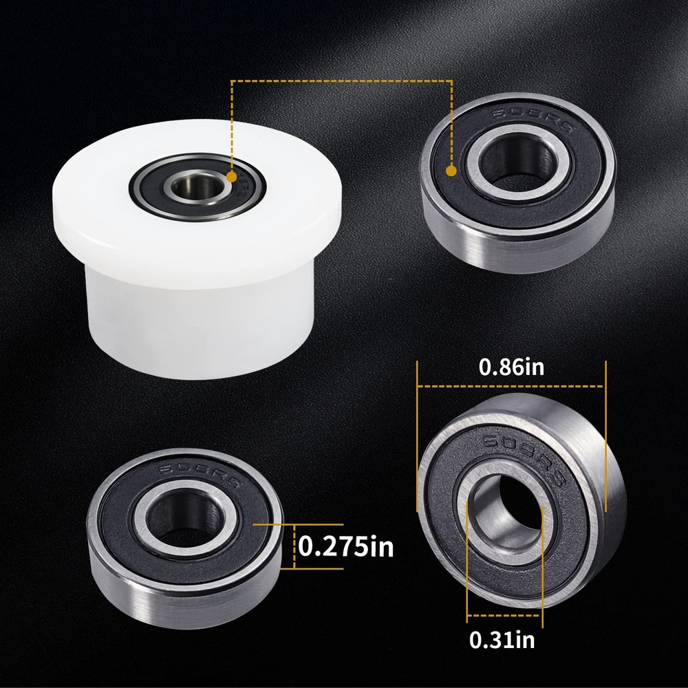 Qty.4 Machined Wheels/Rollers Compatible Total Gym Replacement, Fits Models 1...