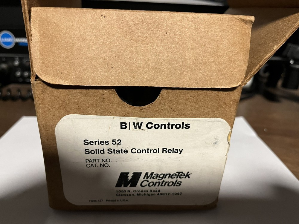 B/W Controls Magnetek Controls Series 52 Solid State Control Relay