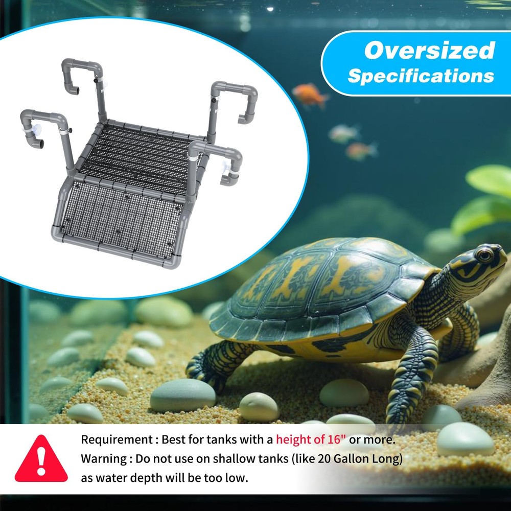 SKARUS Extra Large Hanging Turtle Basking Platform, 13.4"19″ Wider Turtle Doc...
