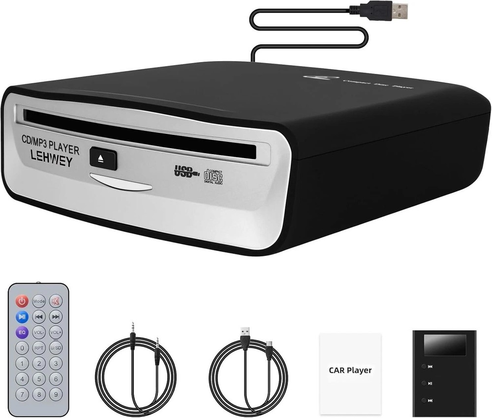 Portable USB CD Player for Car: Remote Control & Multi-Device Capability