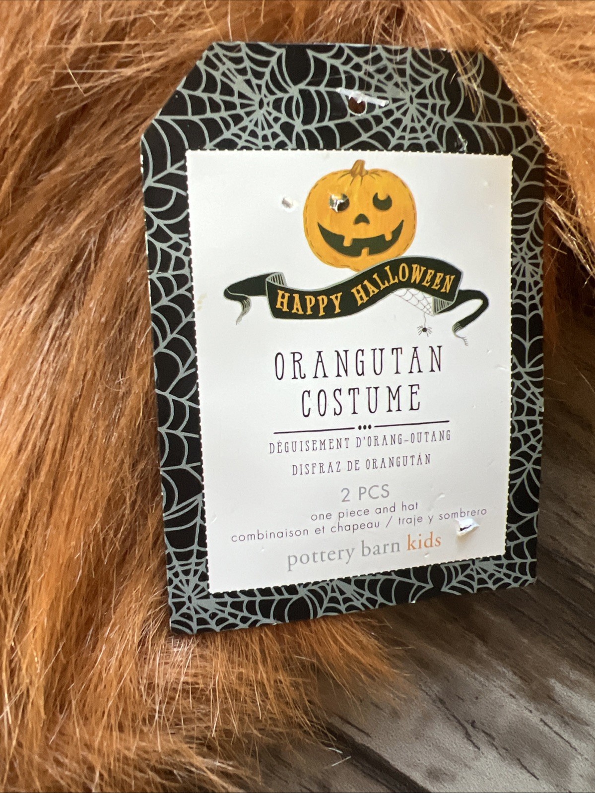 Pottery Barn Kids Orangutan Halloween Costume Size 3t NWT