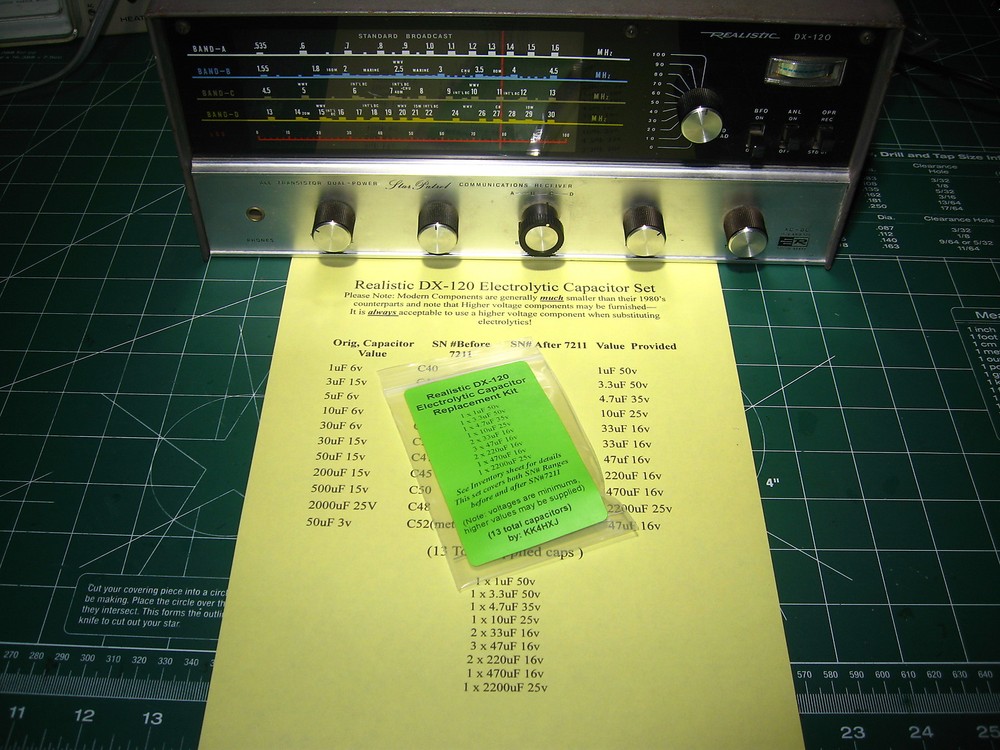 Realistic DX-120 Electrolytic Capacitor rE-Cap Kit (Early& Late Models) -Premium