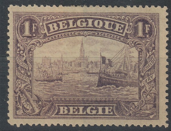 BELGIUM 1915 1Fr VIOLET (ID:431/D20157)