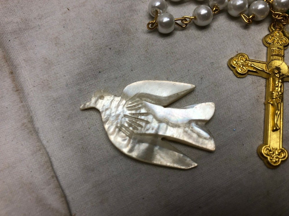 Religious Rosary Book Marker Dove