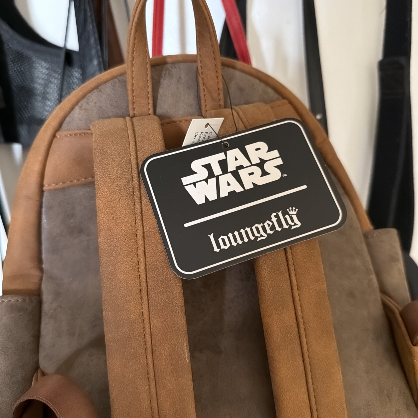Disney Loungefly Star Wars Wicket Ewok Suede Mini Backpack in Brown - NWT