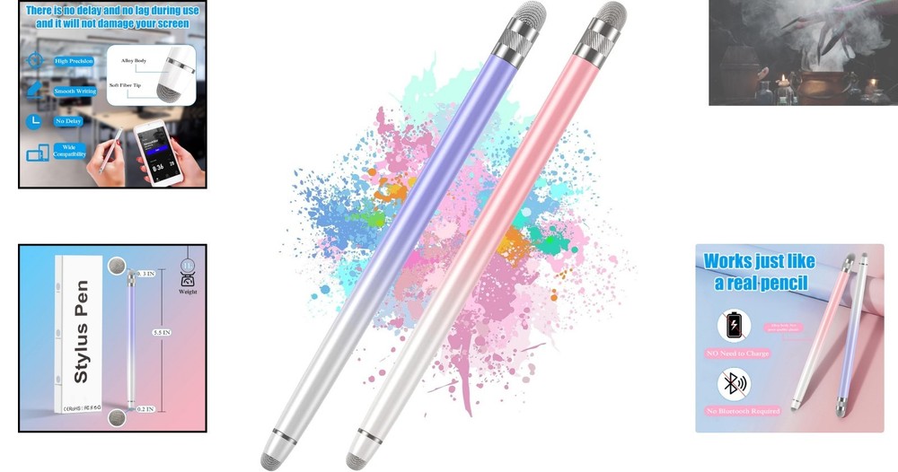 Versatile 2-Pack Stylus Pens for Touchscreens - Superior Precision & Protection
