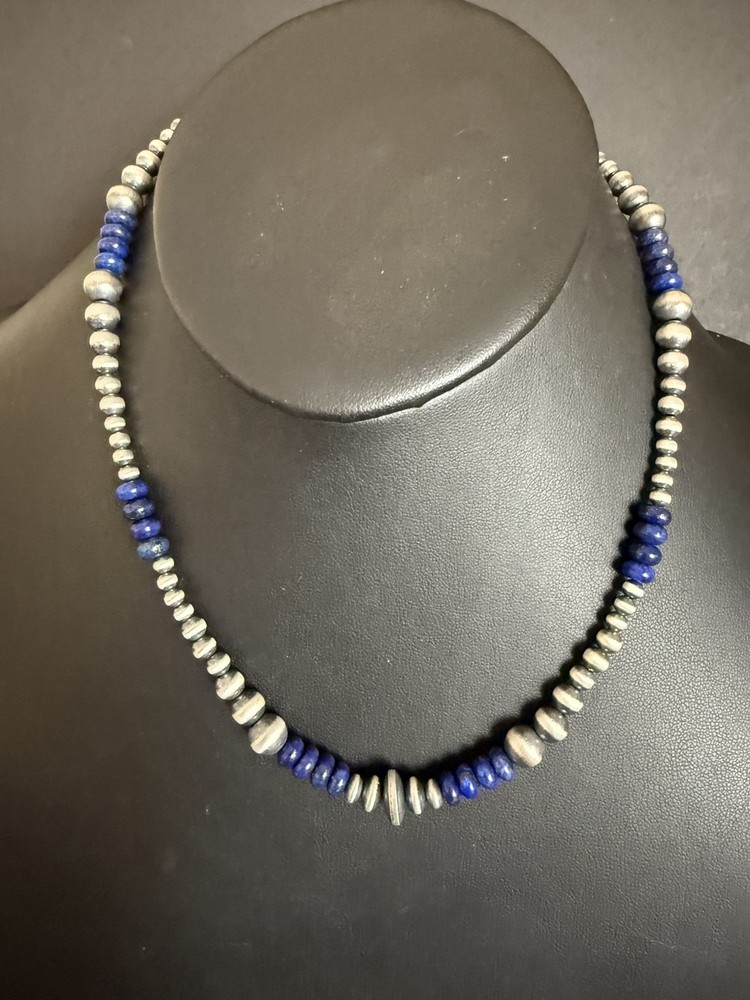 Sterling silver Lapis necklace 18 inch