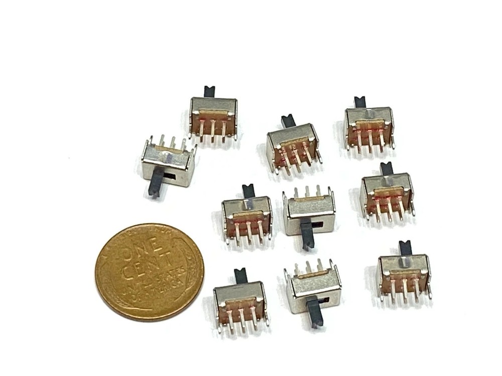 10 x slide switch SS22D07 on/off 2 position 6pin double toggle E3 STAMP