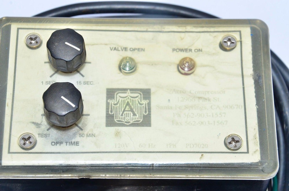 AERO Medical Controllers, Valve Open Switch 0-50 Min 1- Sec-15 Sec Timer
