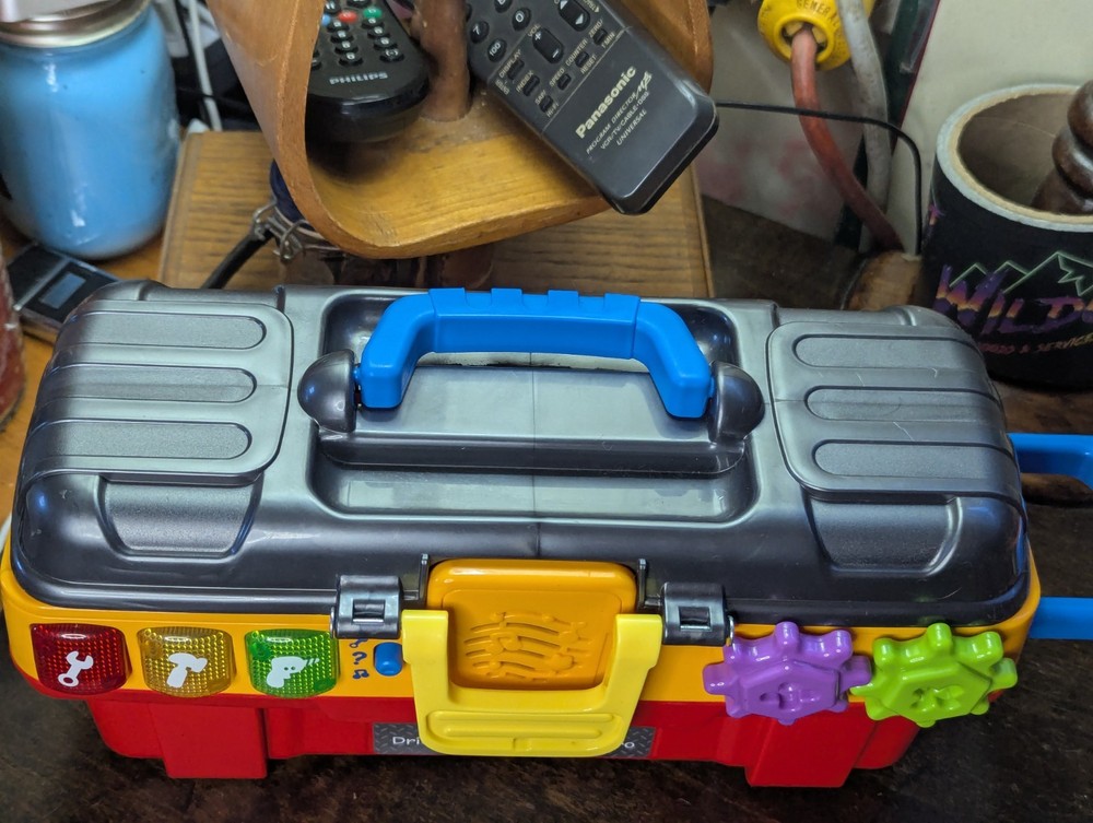 VTech Drill & Learn Toolbox Pro Toy BOX ONLY ~Educational Music Lights~ WORKS!