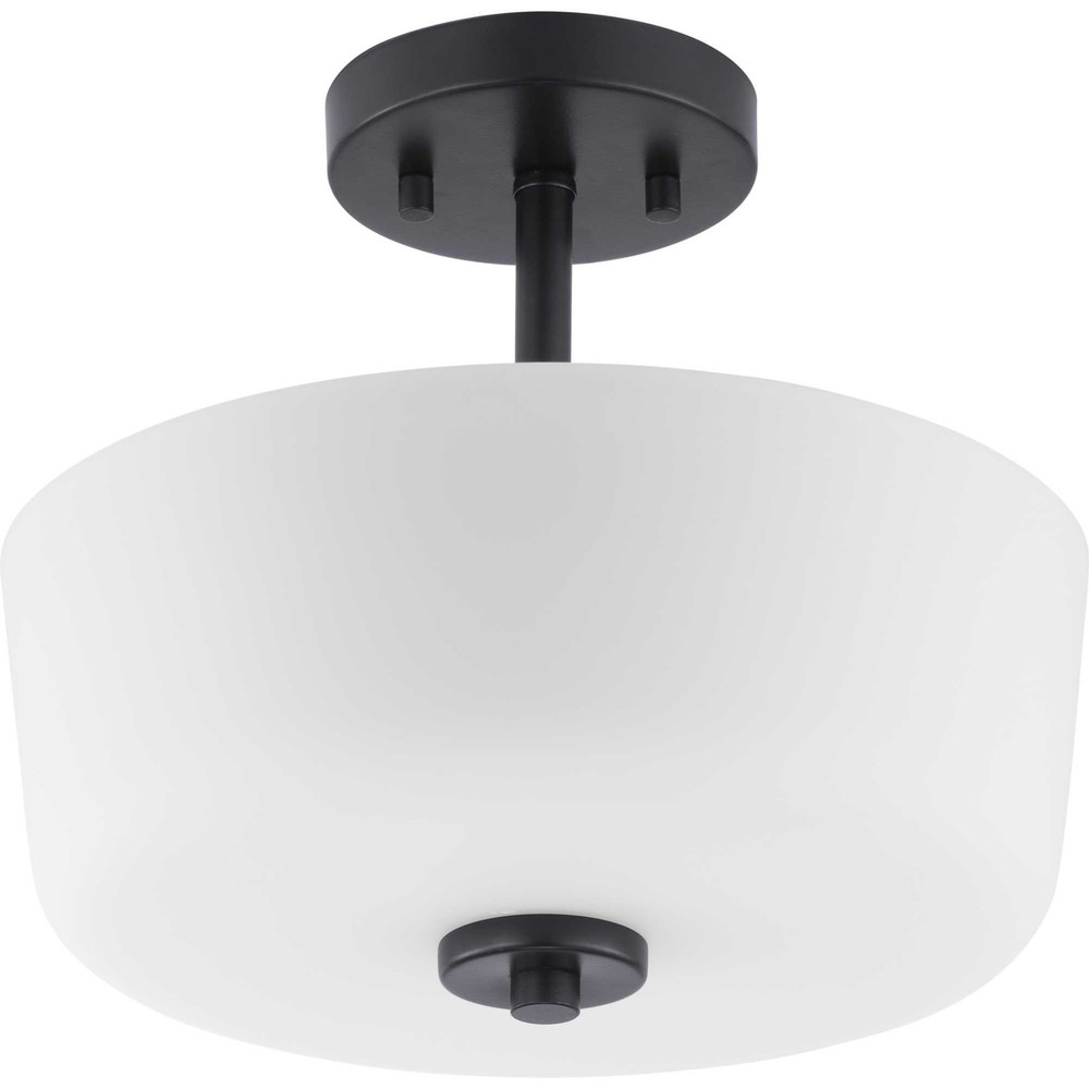 Progress Lighting P350137 Tobin 2 Light 12"W Semi-Flush Drum - Nickel