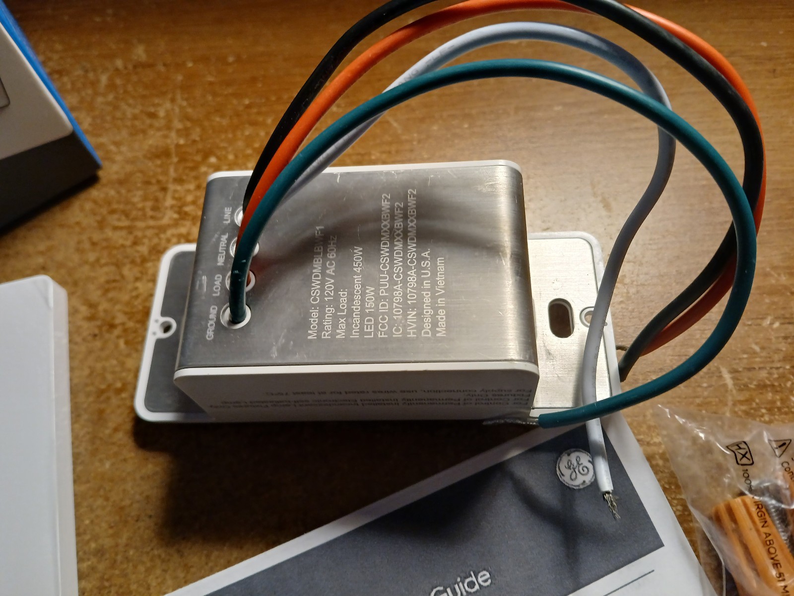 GE Cync Dimmer Smart Switch Requires Neutral Wire Works W/Google/Alexa-Open Box