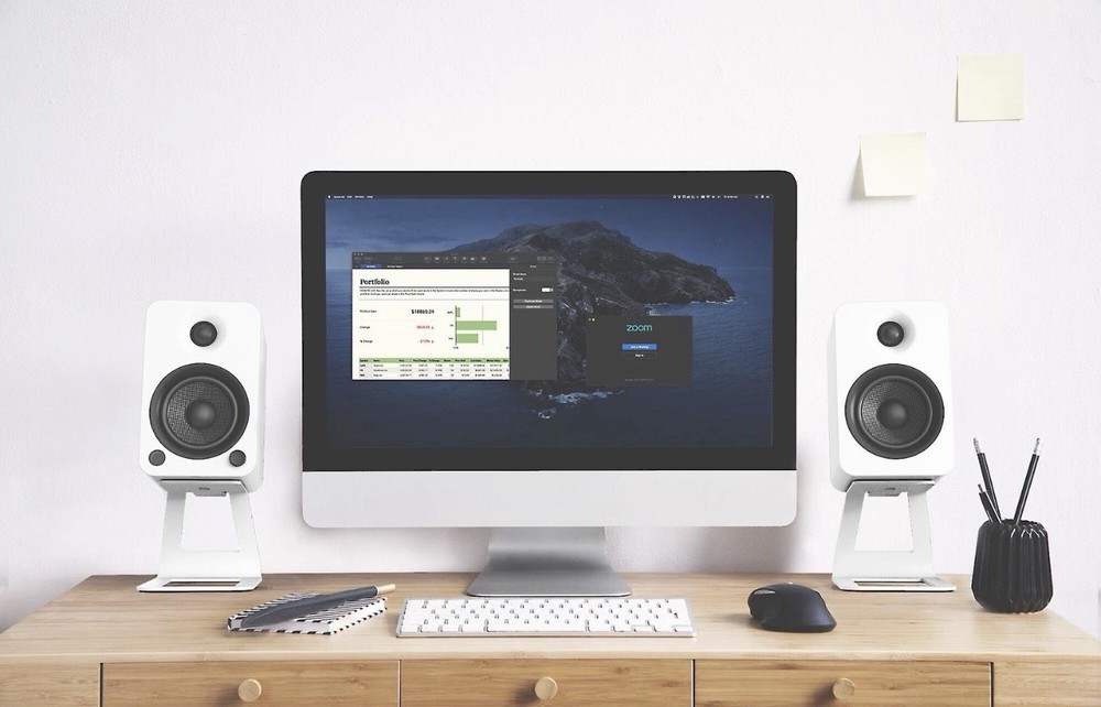 Kanto elevated desktop speaker stands (white)