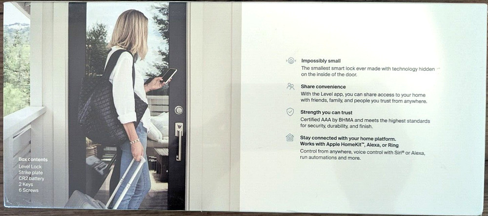 New Level Lock - Invisible Smart Lock Bluetooth (Matte Black)