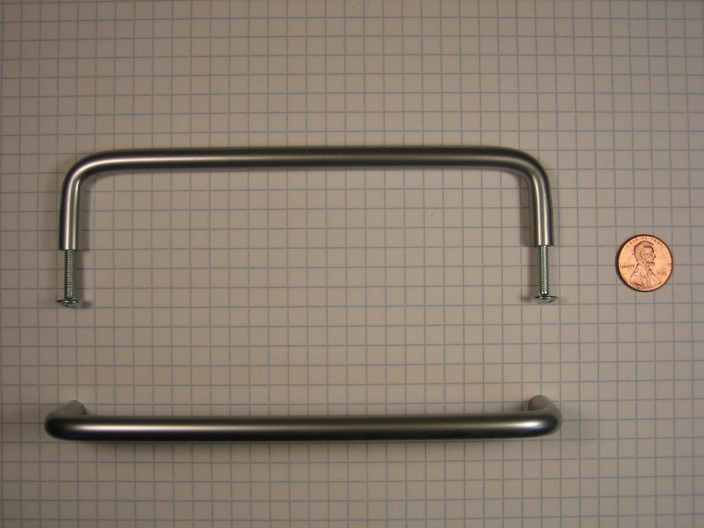 FERUM #PB1486-(SATIN CHROME) WIRE PULL, SOLID BRASS,  6" CENTER-TO-CENTER