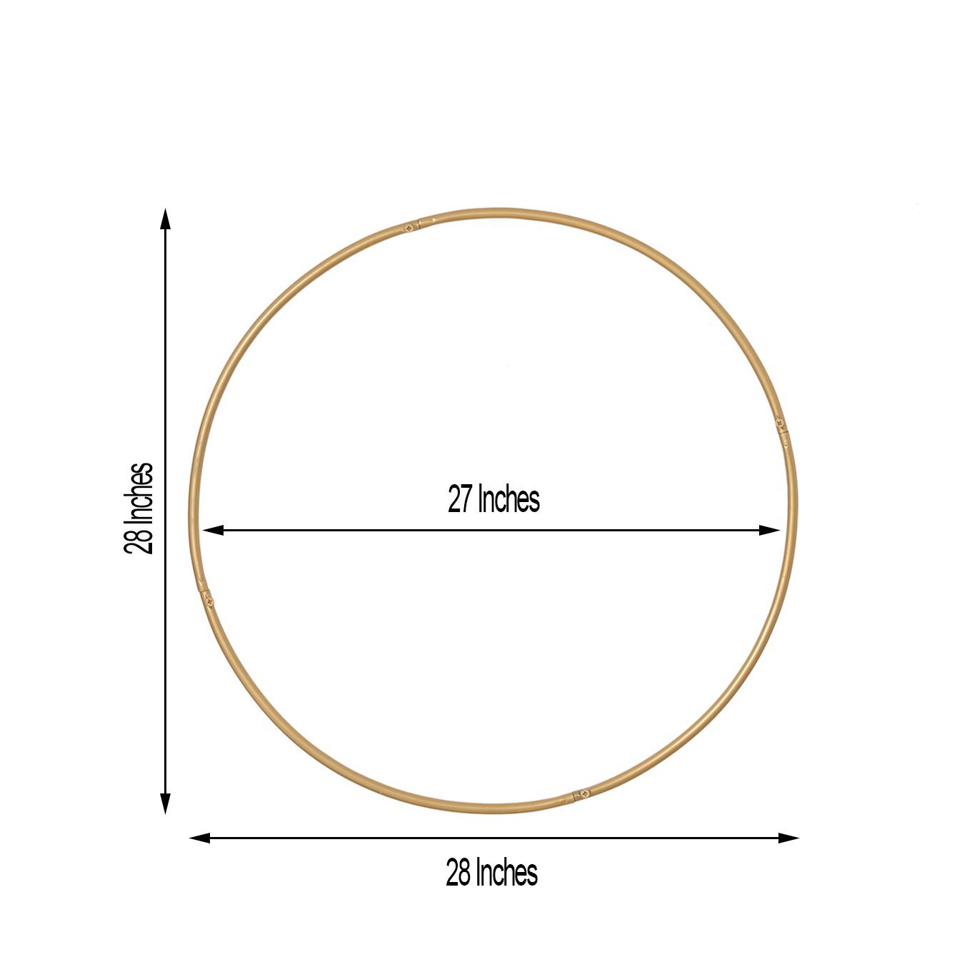 28-Inch wide Gold Metal Round Hoop Hanging Wreath Ring Wedding Party Decorations