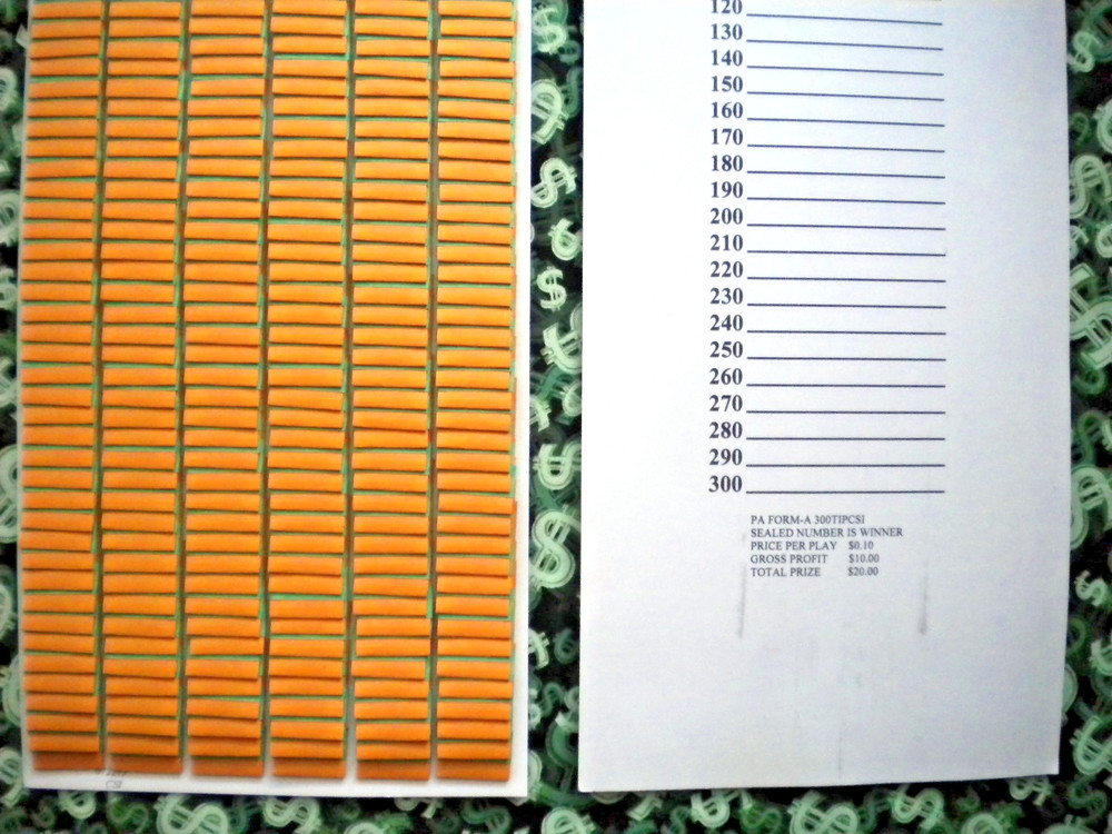 ( 4 Lot ) 300 Singles REGULAR "NOT Sure" TIP BOARD {010-300} Pull Tab Jar Ticket