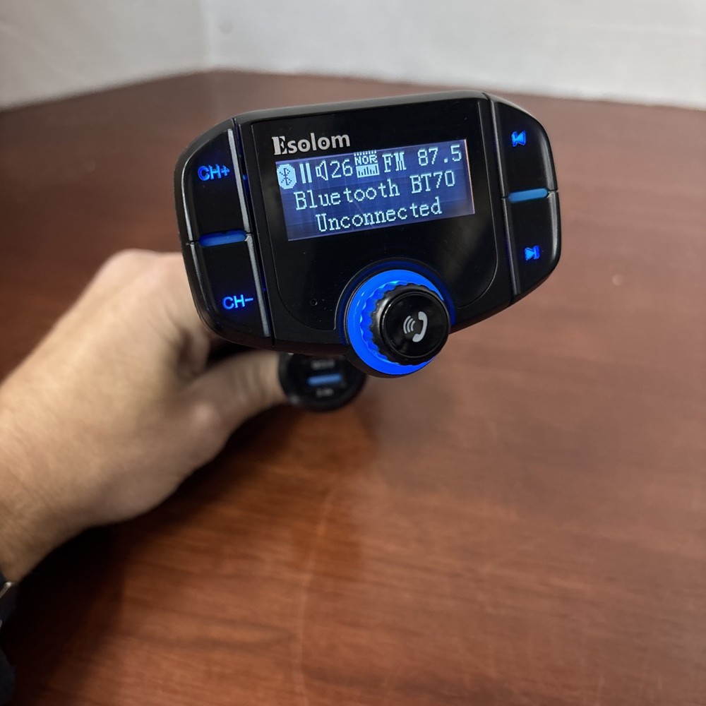 Esolom DC Bluetooth FM Transmitter Wireless Radio Adapter.
