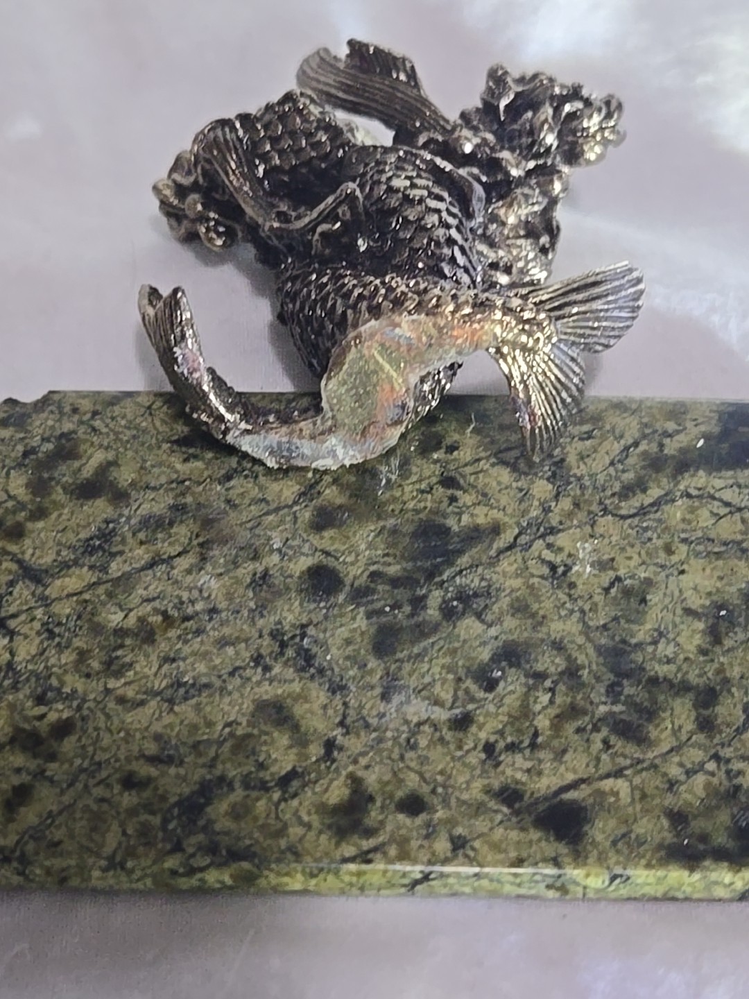 LOOK RARE Antique Art Nouveau Ornate Bronze Figures 2 SIRENS/MERMAIDS Entwined