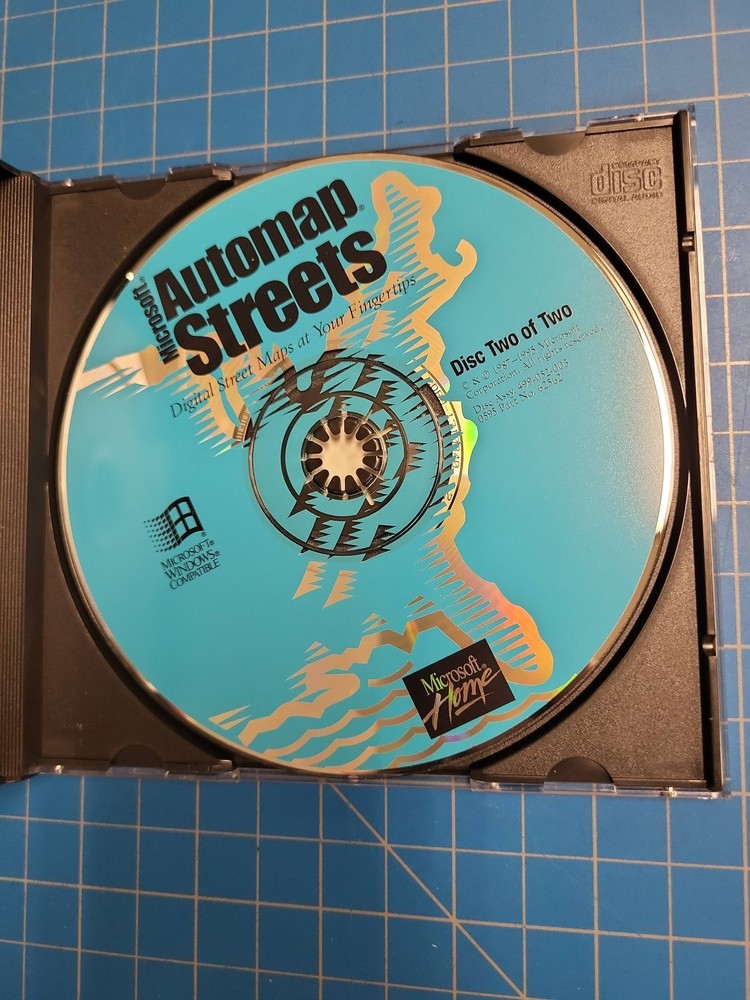 Microsoft Automap Streets Digital Street Maps Software Windows 95 3.1 CD