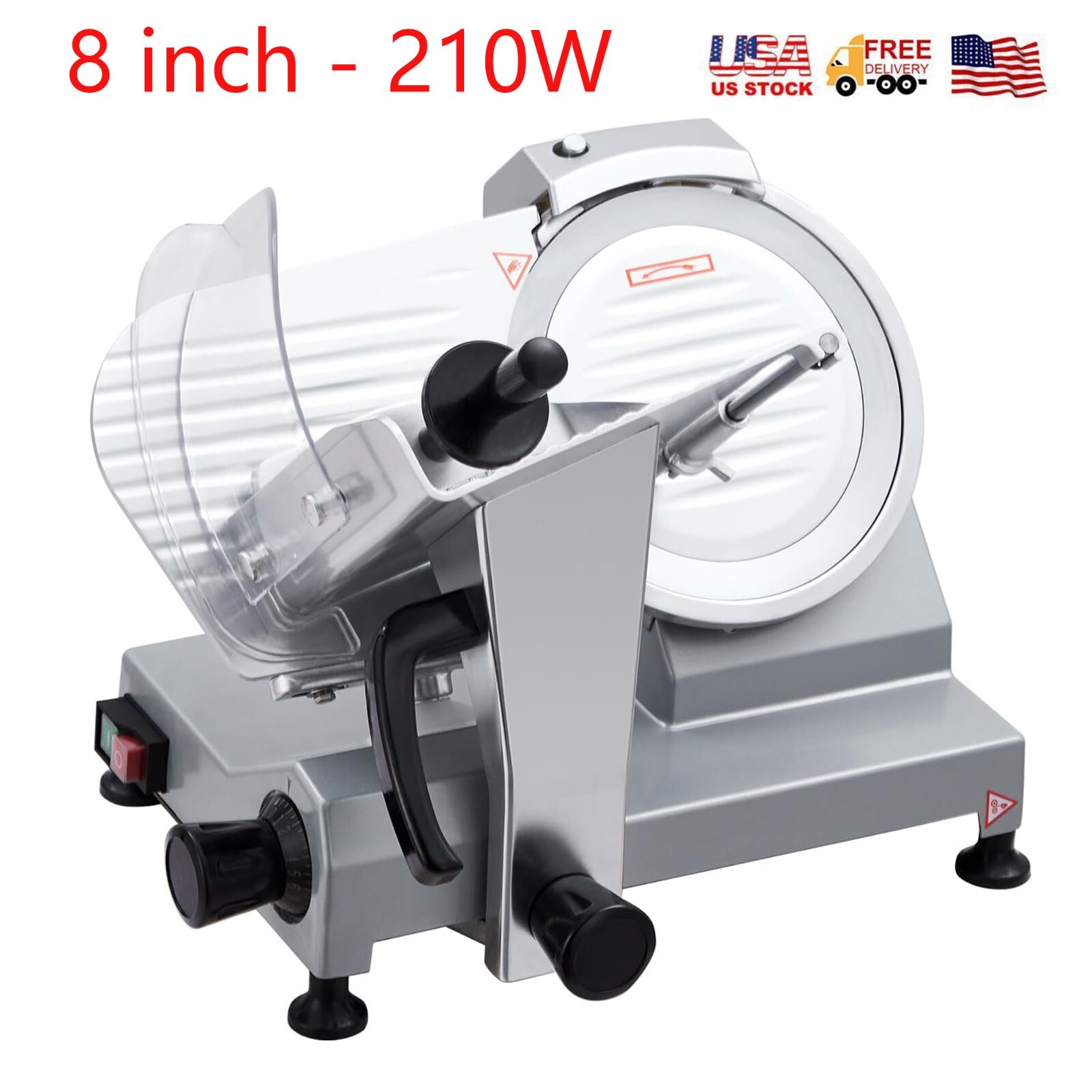 Commercial 8" Electric Meat Slicer Blade Food Slicer Cutter 210W With Child Lock