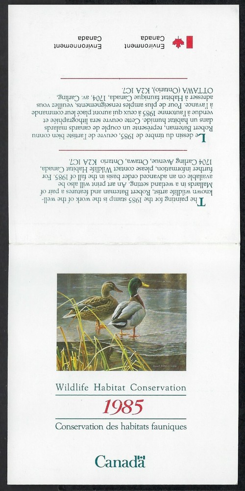 Canada 1985 $4.00 Wildlife Conservation Stamp