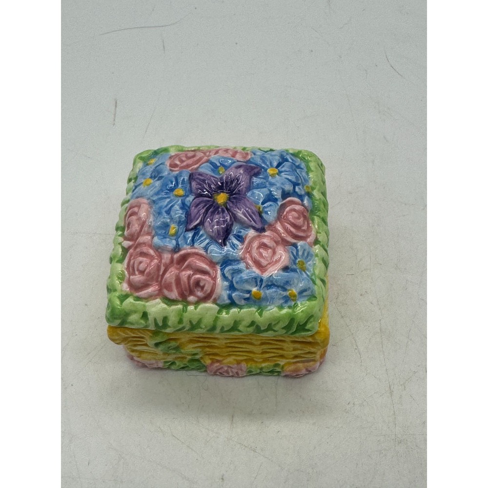 JCM Trinket Basket Flower Basket Theme Spring