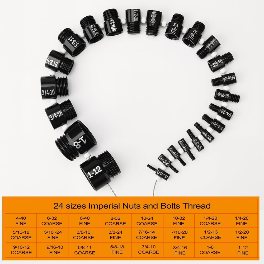 Nut and Bolt Thread Checker, Thread Checker Standard and Metric, Bolt Size an...