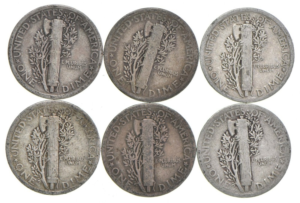 VG+ 1920 Mercury 90% Silver Dime