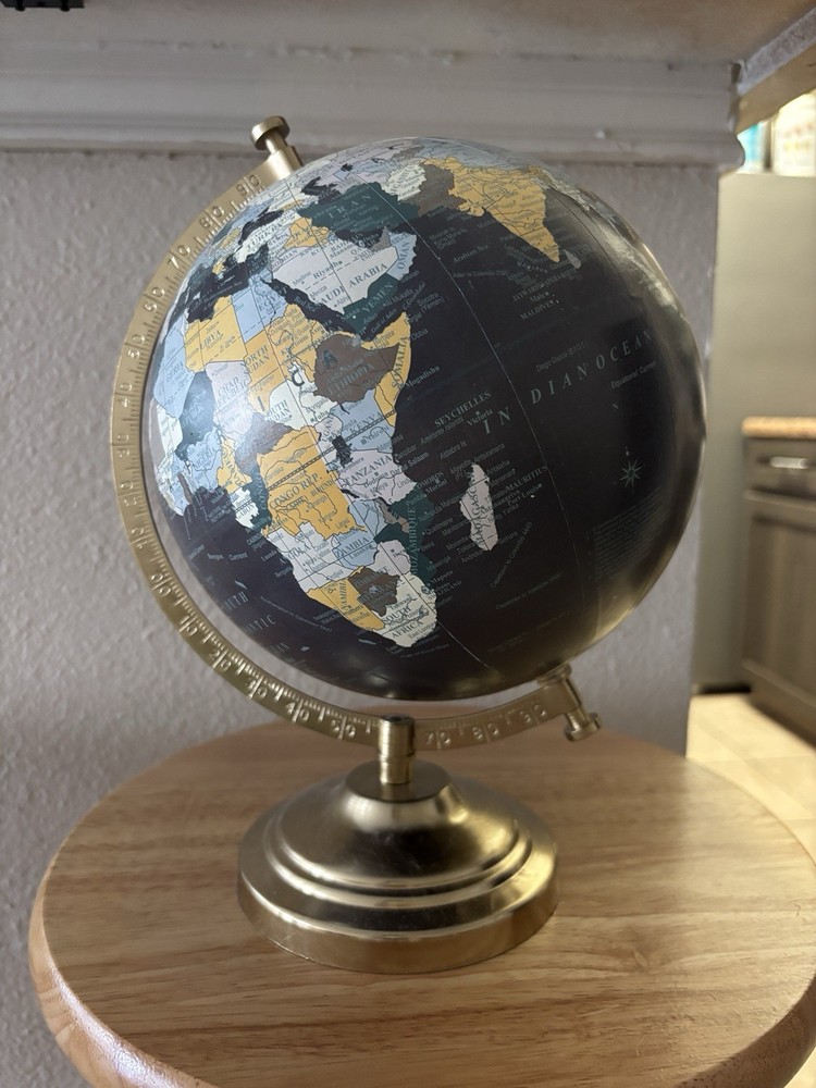 Gold and Blue Table Globe