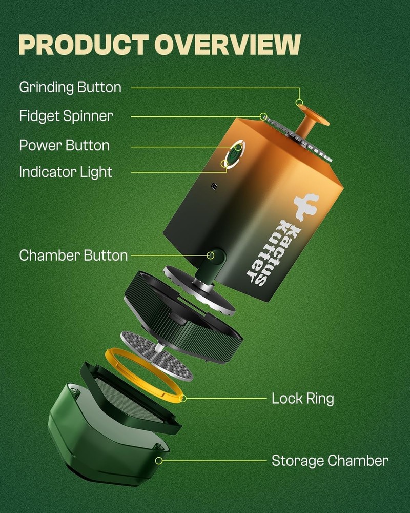 Effortless K5 Kitchen Grinder - 5g Capacity, Customizable Coarseness, Portable