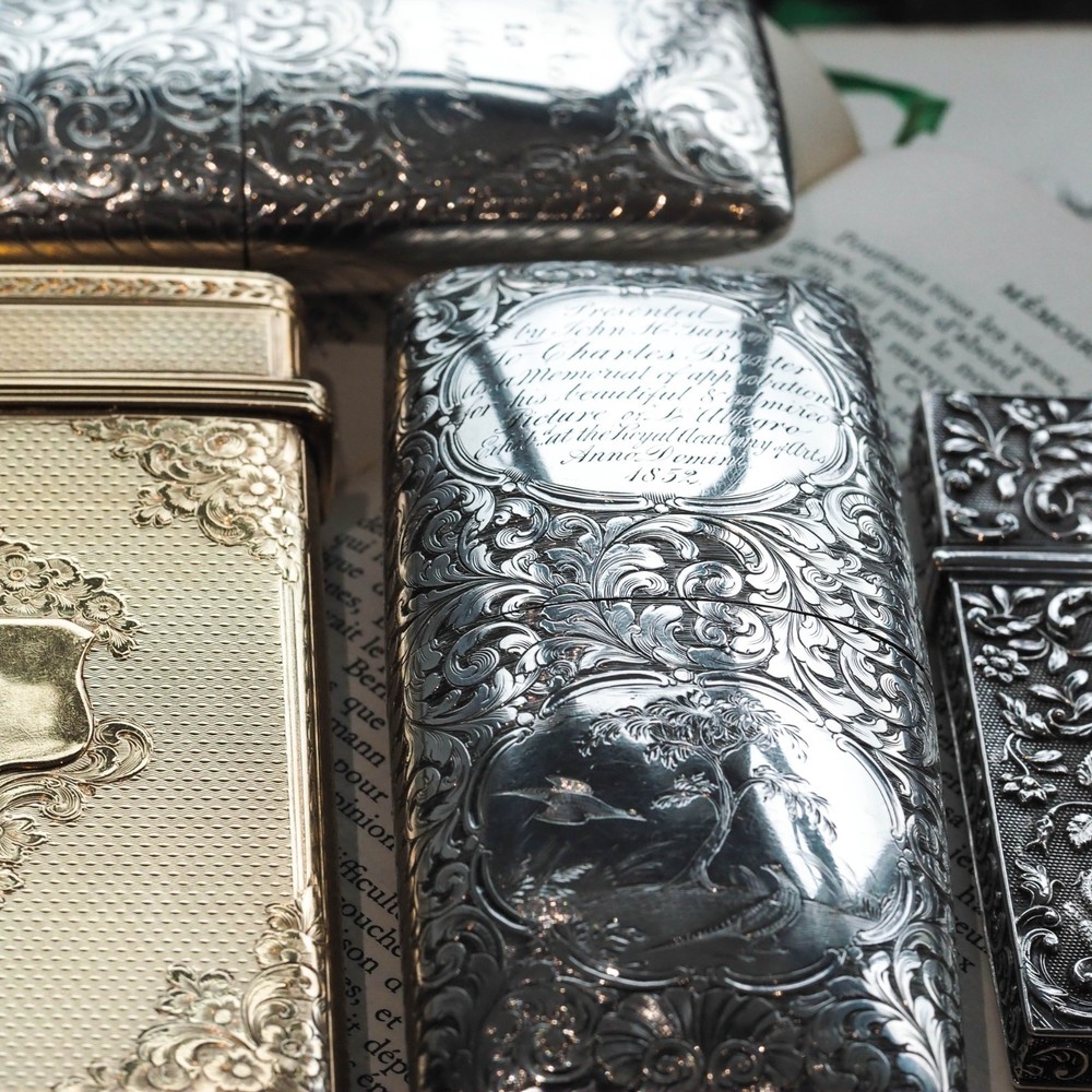 Antique Victorian Silver Cigar/Cheroot Case Profusely Engraved - Nathaniel Mills