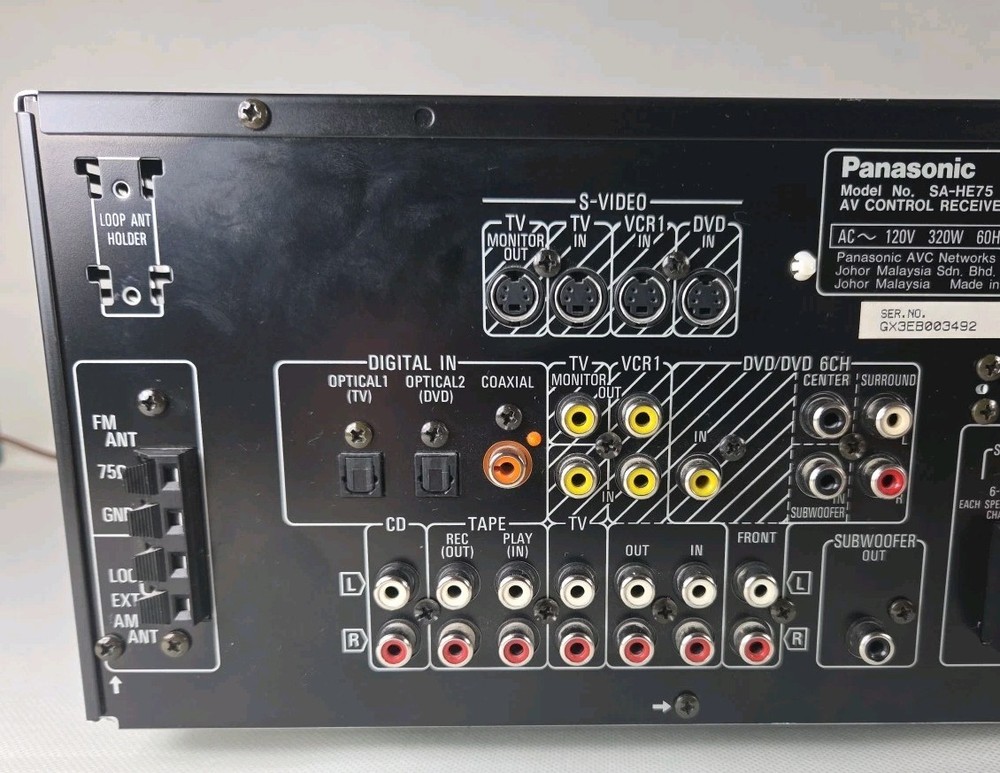 Panasonic SA-HE75 AV Control Stereo Receiver Built In Digital Surround Decoder