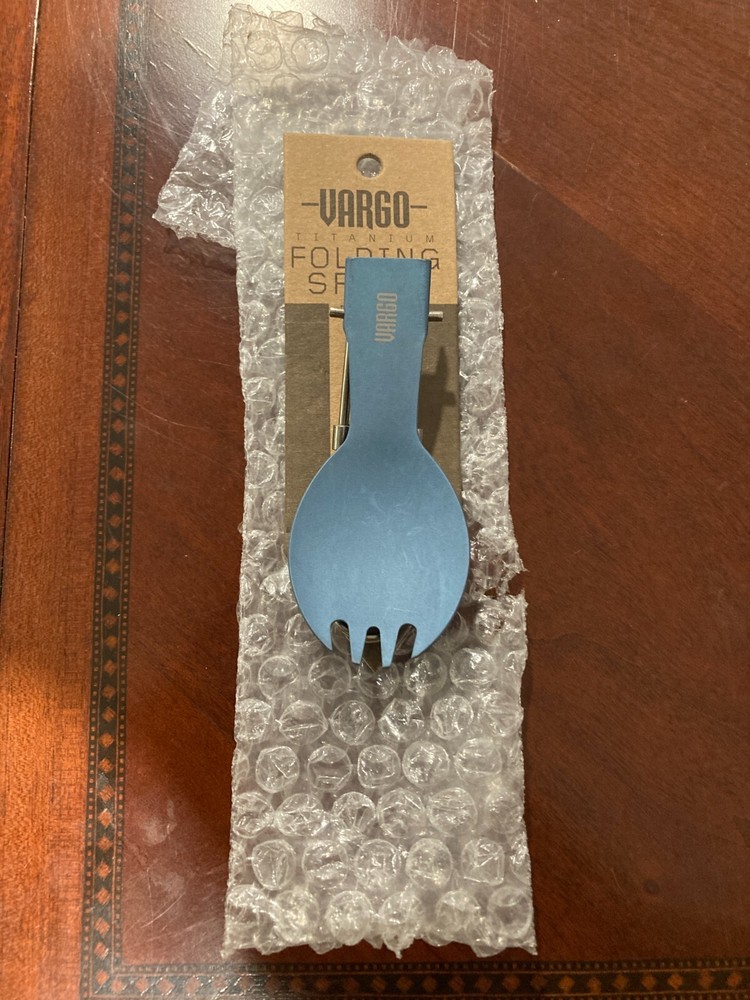 NEW Vargo Titanium Folding Spork - Blue - Great Stocking Stuffer