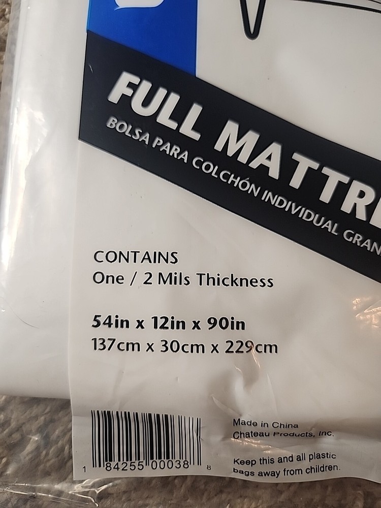 Chateau Full Protective Plastic Full-Size Mattress Bag