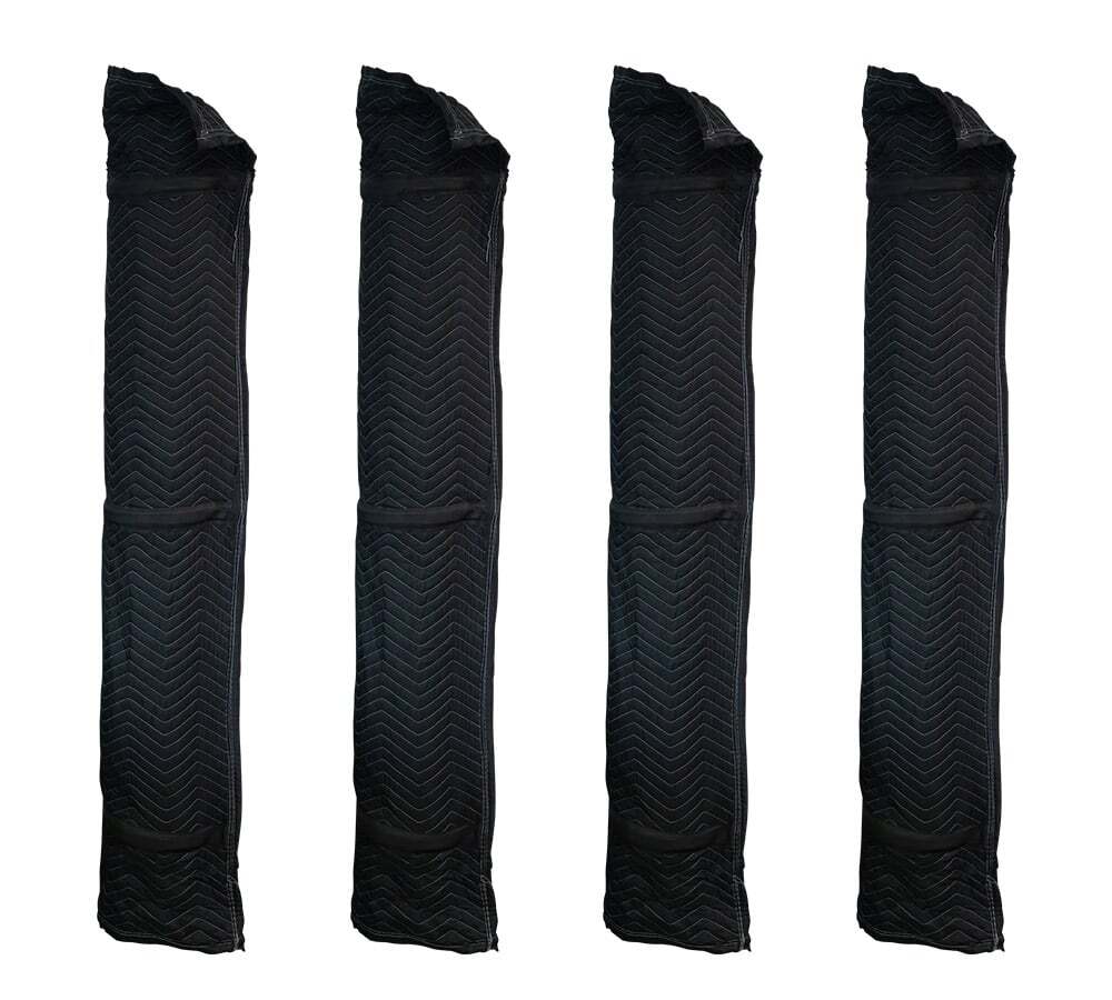 4 Pack 69"x11" Polyester Quilted Door Jamb Protector Pad w/ Hook and Loop Straps
