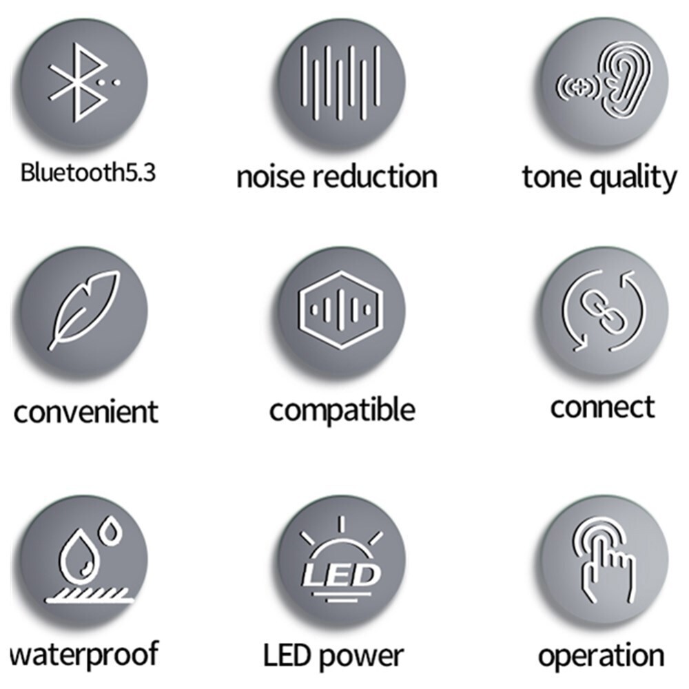 Bluetooth 5.3 True Wireless Bone Conduction Headphones Wireless Headset Earbuds