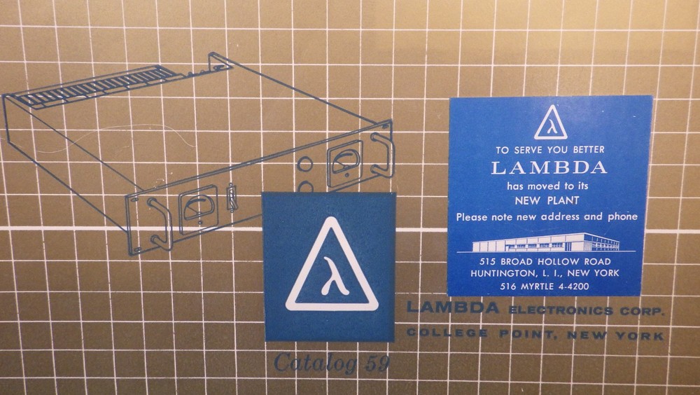 Vintage Electronics Lambda Power Supply Catalog #59