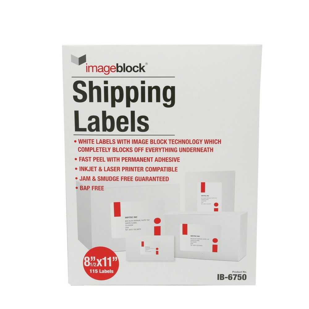 Infi-Touch 8.5x11" Labels Mailing Labels with ImageBlock Technology